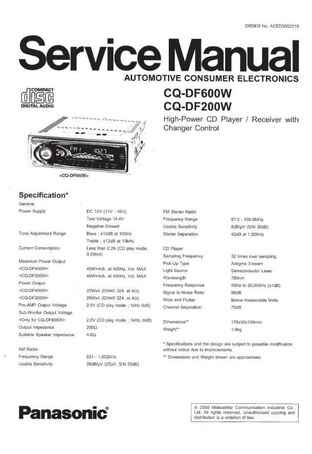 CQ-DF600W, CQ-DF200W
